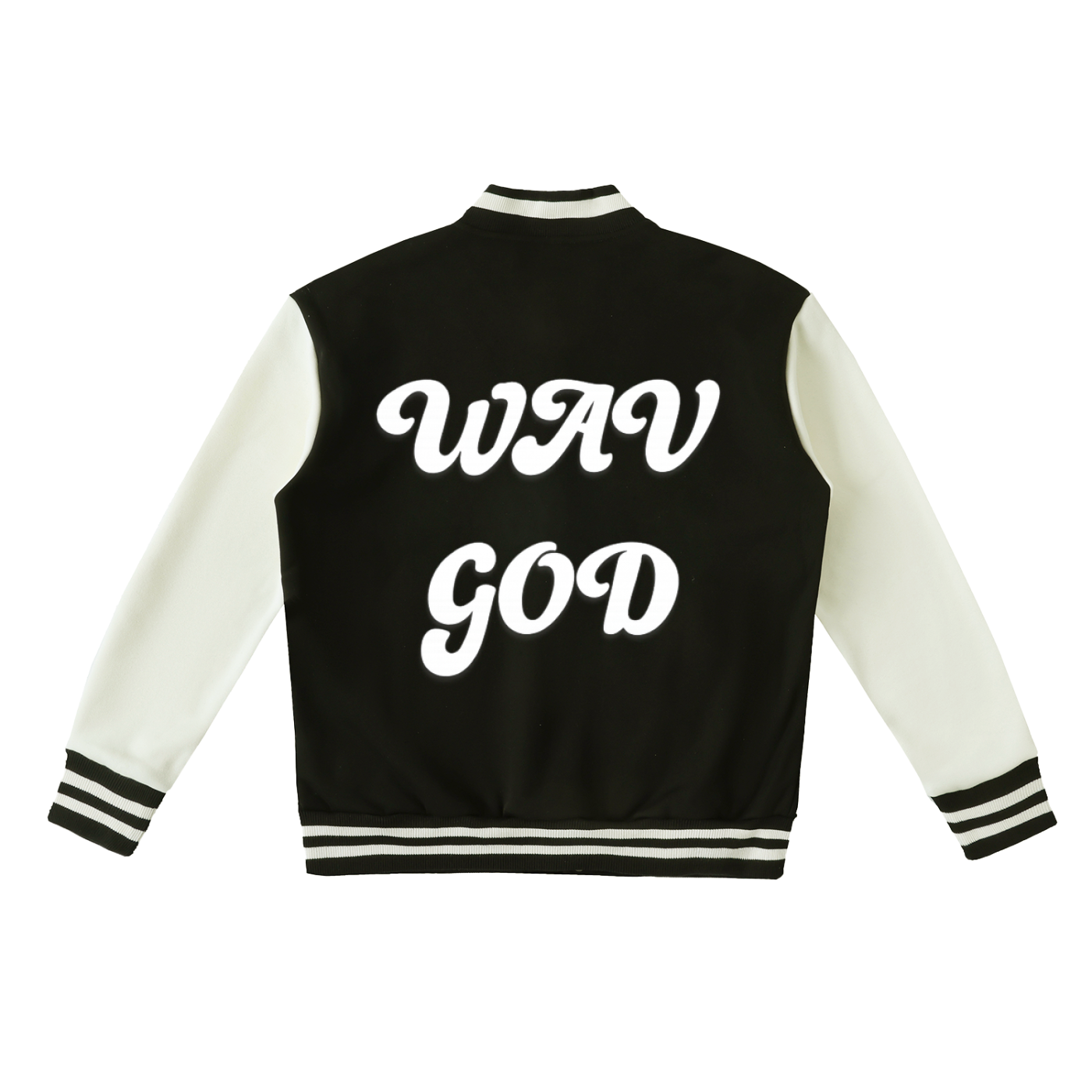 WAV GOD Varsity Jacket - Black / Cream