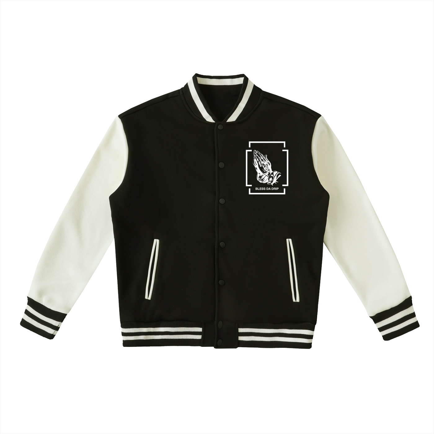 WAV GOD Varsity Jacket - Black / Cream